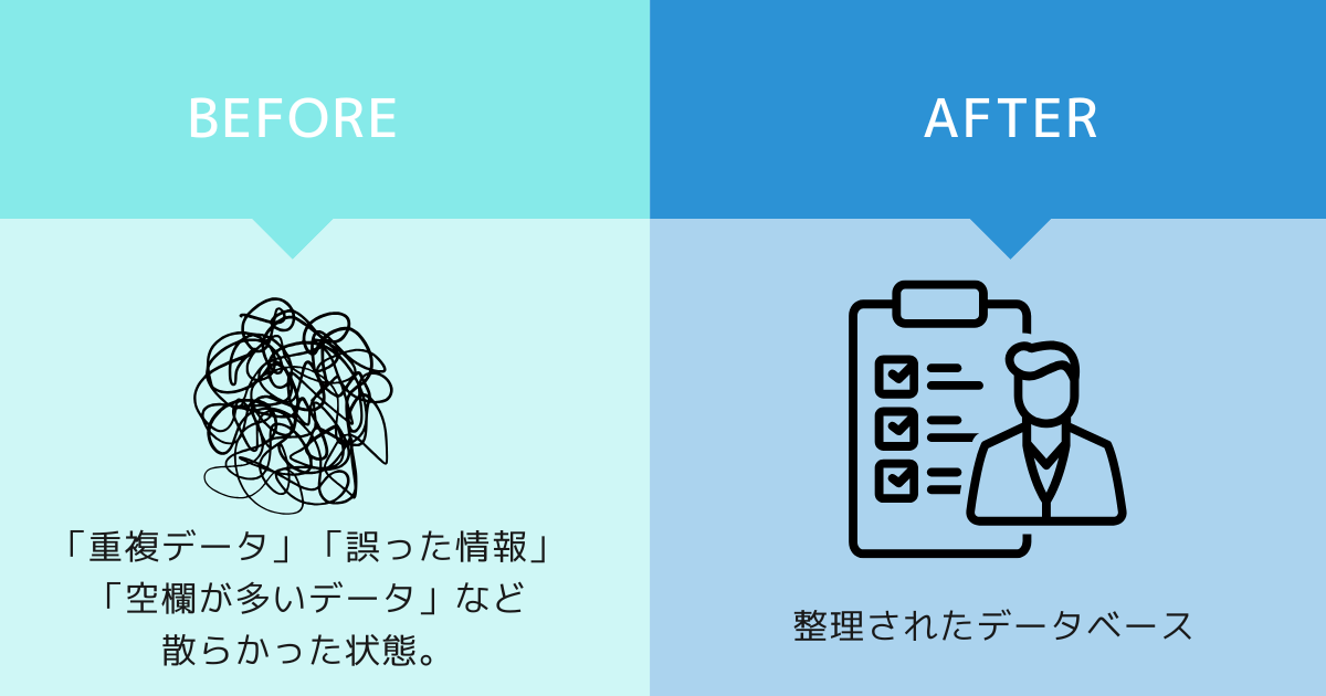 データクレンジングのBefore/Afterの比較図